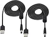 Cable de alimentación USB a DC de 22AWG, 5V-12V, USB 2.0 A macho a DC 5.5 x 2.1mm macho, 5V, con anillo magnético para LED y productos periféricos/juguetes/pequeños electrodomésticos [2 paquetes/6 pies] 1