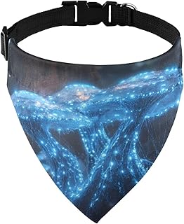 Dog Bandana, Mushroom Blue Triangle Bid Scarf for Girl Boy Small Medium Large Dogs or Cats, Adorable Puppy Party Bandanas, Cute Soft Cotton Pet Kerchief