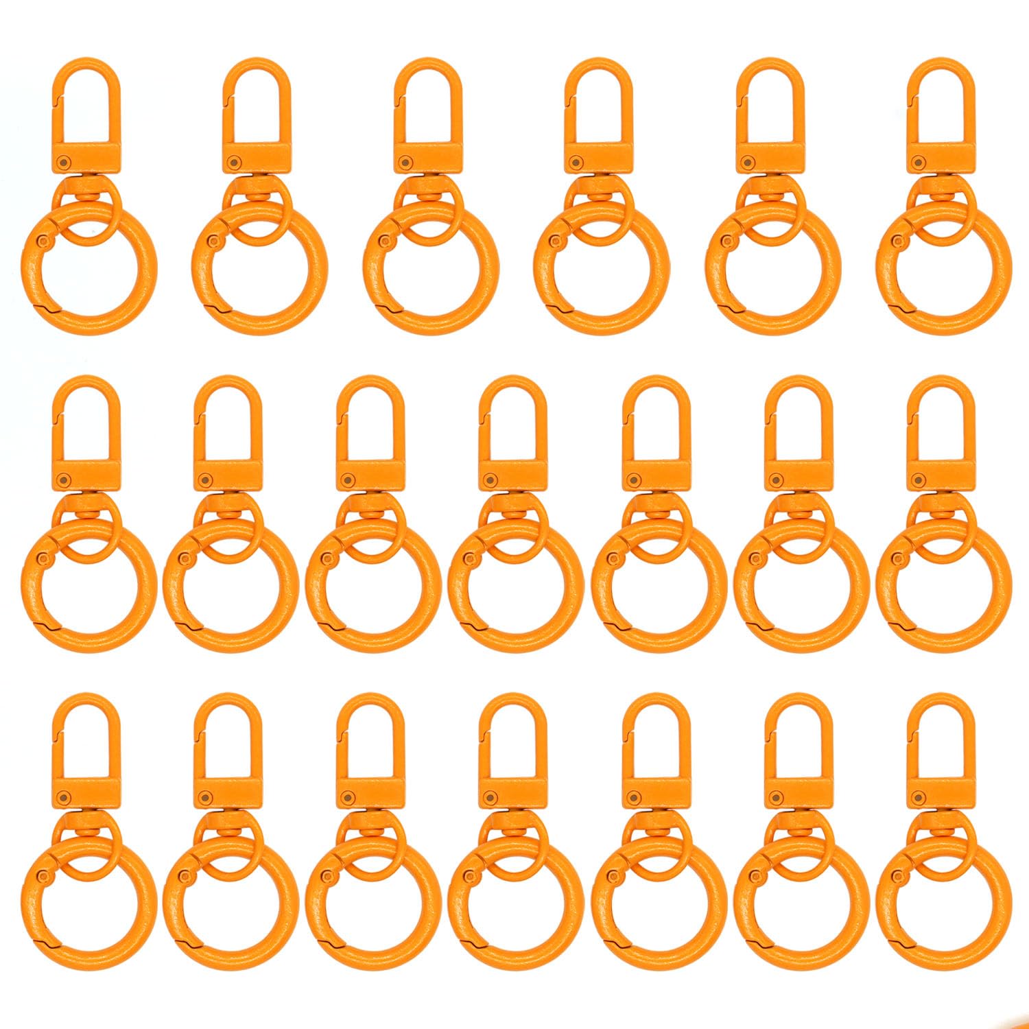 Photo 1 of 20PCS Swivel Clasp Hooks, Key Chain Clip Hooks, Round Spring Snap Clips for Lanyard Making, Purse Hardware, DIY Crafts Making (Orange)