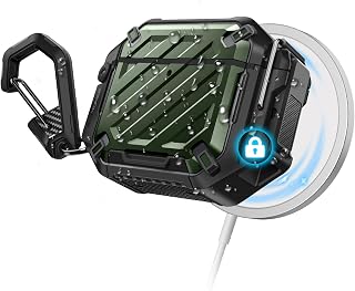 for AirPods 4 Case with Lock & Carabiner (Unicorn Beetle Pro), [IP68 Waterproof] [Military-Grade Protection] [Supports Wireless Charging] Anti-Scratch Hard Shell Waterproof Cover, Guldan