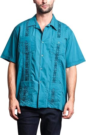 G-Style USA Mens Short Sleeve Cuban Guayabera Shirt