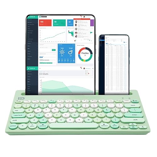 HUO JI Wireless Keyboard Multi-Device, Bluetooth and 2.4G Dual Mode