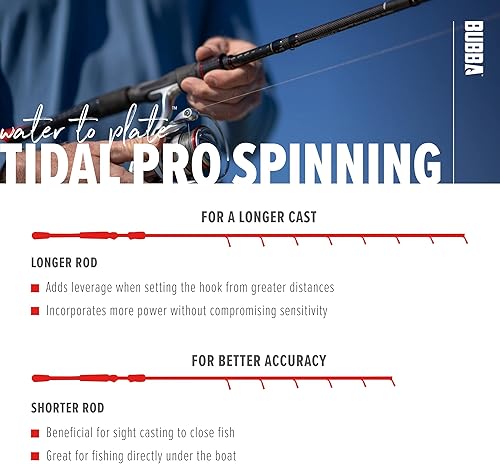 Miniatura 5 de BUBBA Tidal Pro Inshore - Caña giratoria de 7 pies y 6 pulgadas con agarre de fibra de carbono
