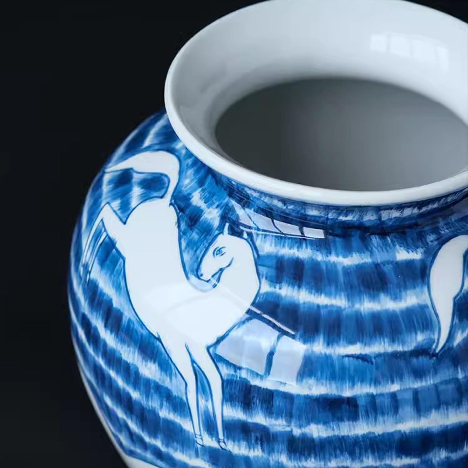 Wazon ceramiczny w stylu chińskim, ręcznie malowany niebieski i biały atrament porcelanowy wazon, dekoracje do pokoju wnętrz