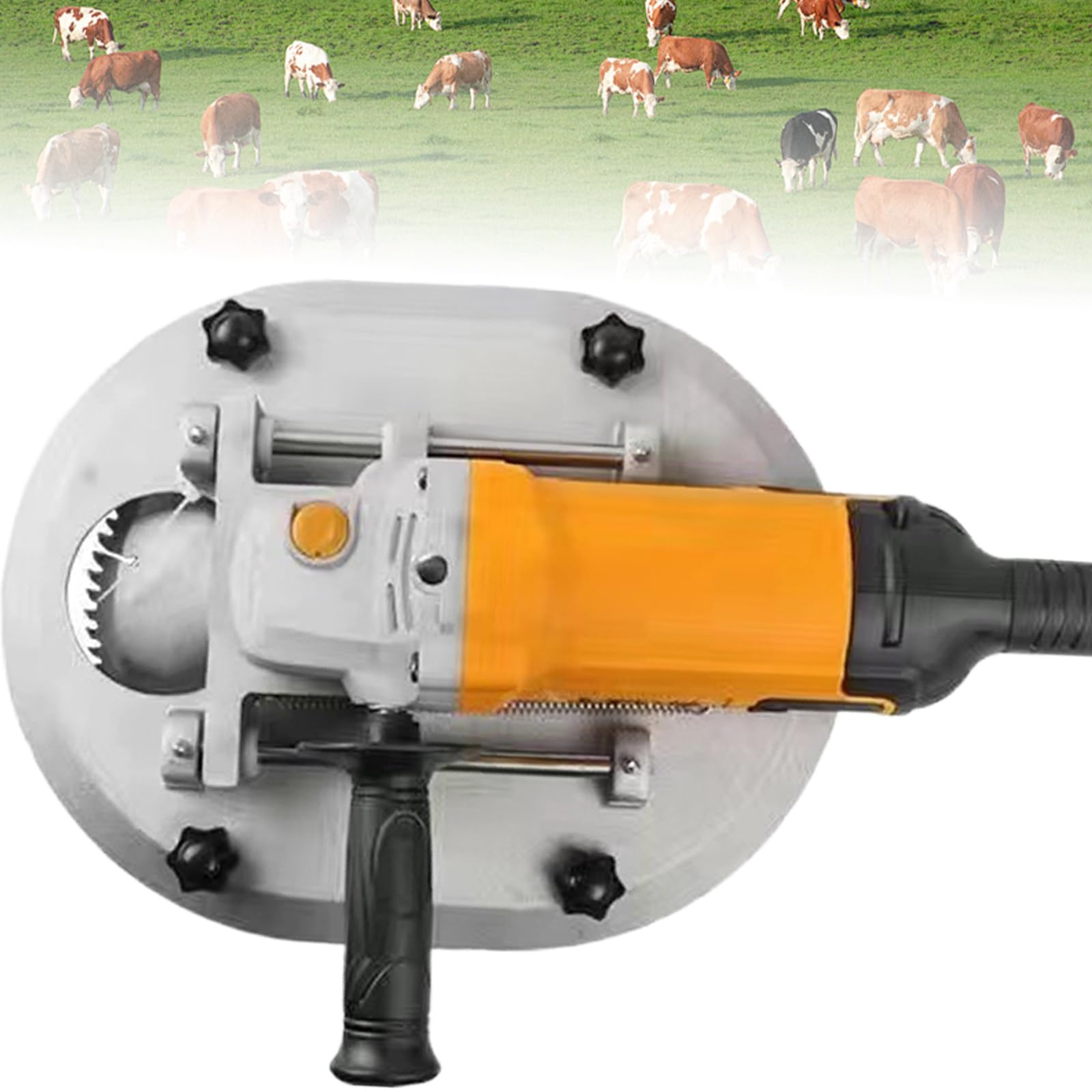 Sjyclaviger Electric Dehorner for Goats, Electric Cow Dehorner, 8500r/Min Big Bull Horn Remover Cow Horn, No Lubrication Required, for Cattle/Goat Horn Cutting Orange-200