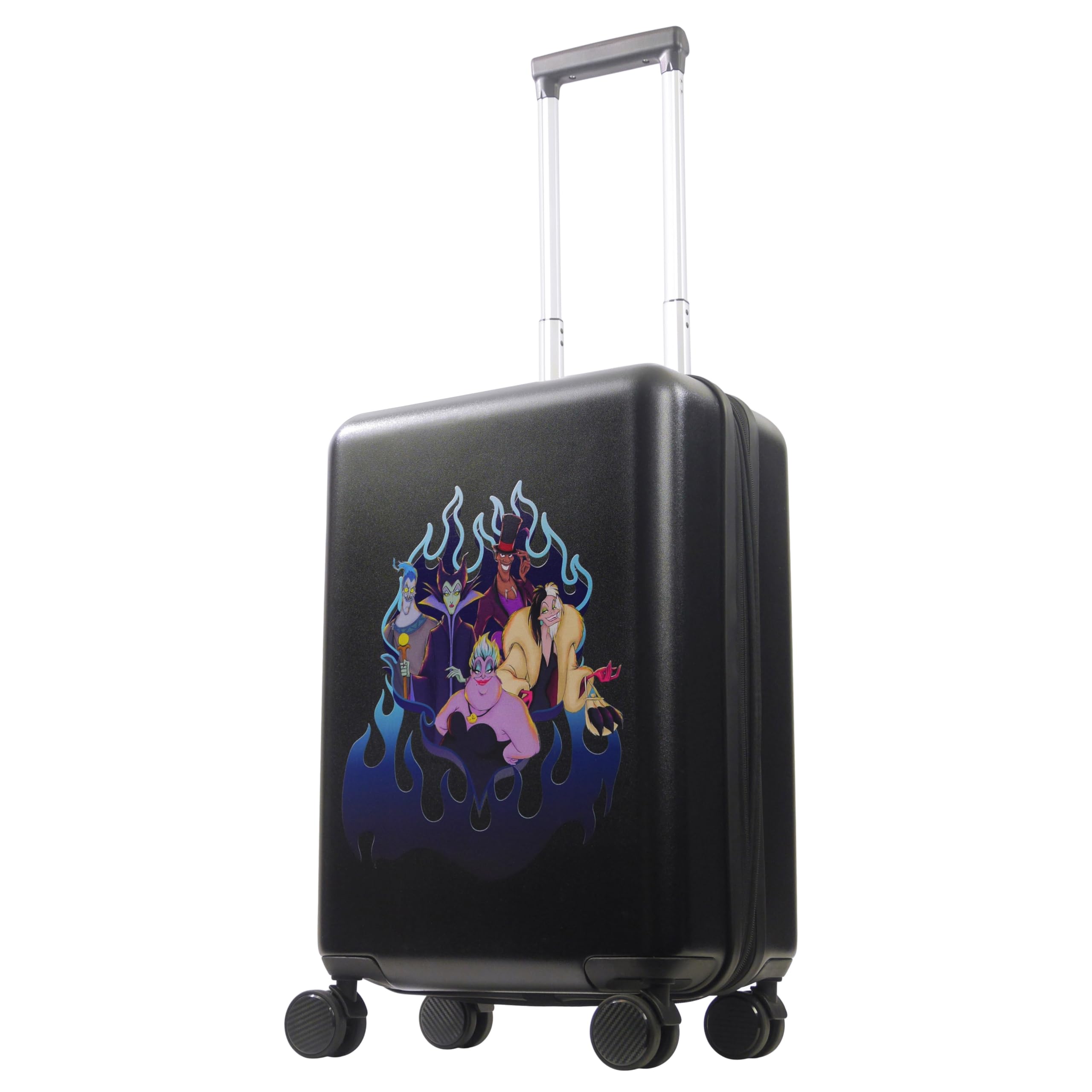 FUL Disney Villains 22.5 Inch Carry On Luggage, Hardshell Rolling Suitcase with Spinner Wheels, Black