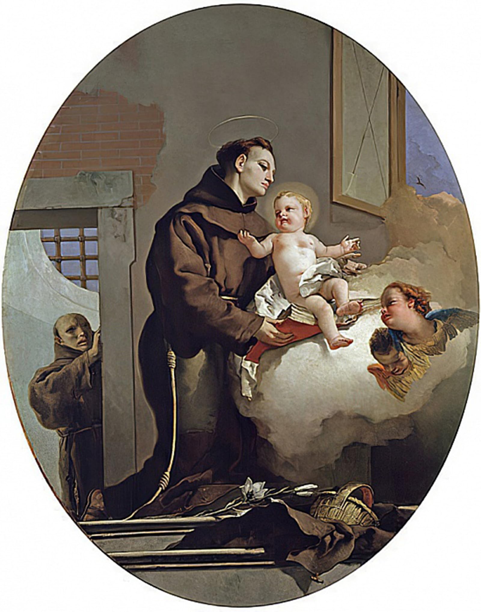 SERENDIPITP Vintage Wall Art Canvas Nordic Poster Canvas Print Picture Saint of Padua with the Infant Christ by Battista Tiepolo Wall Art Poster for Home Decor 60x90cm