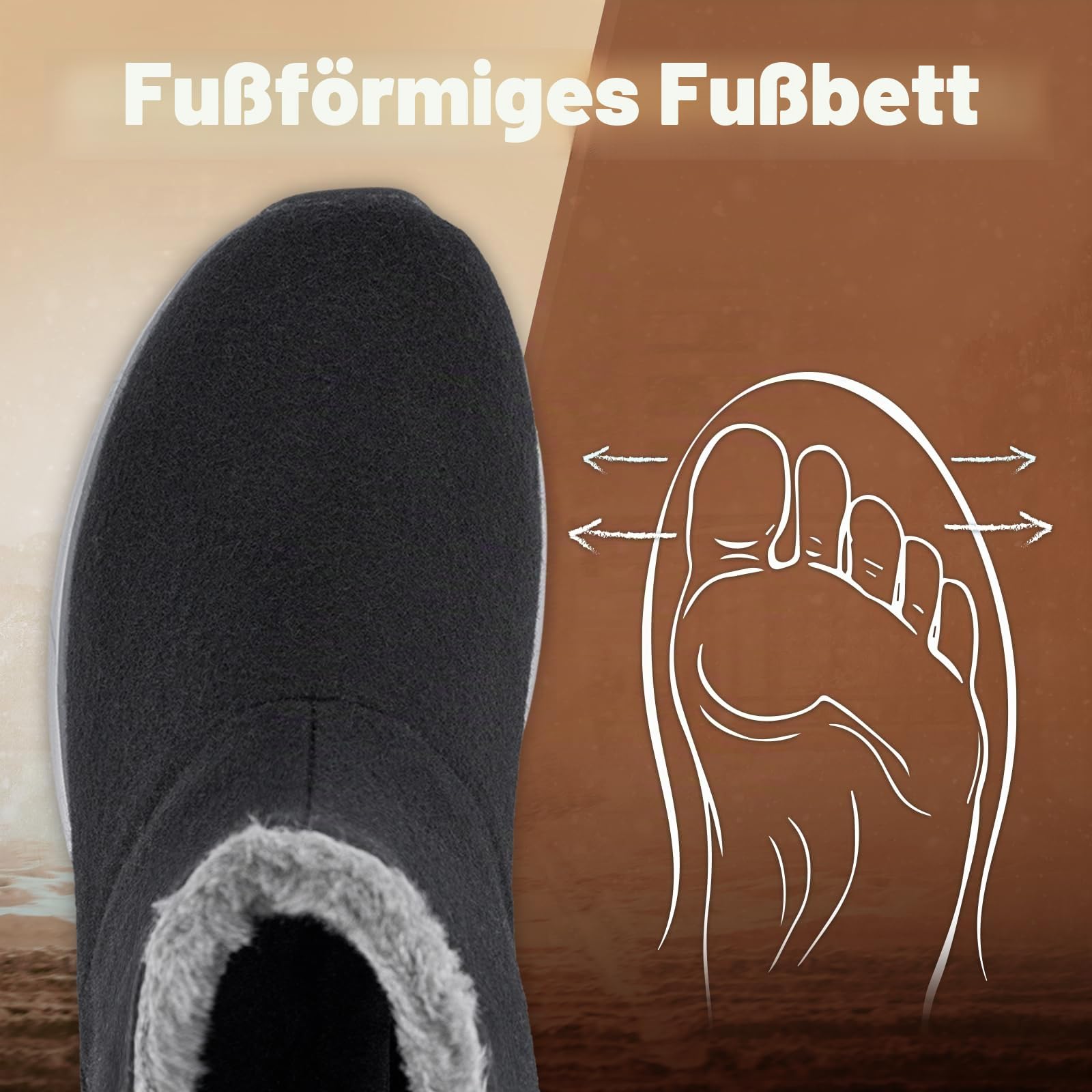 FitVille Extra Weit Winterschuhe Herren Winterstiefel Warm Gefüttert Kurzschaft Stiefel Bequem Rutschfeste Winter Outdoor Boots