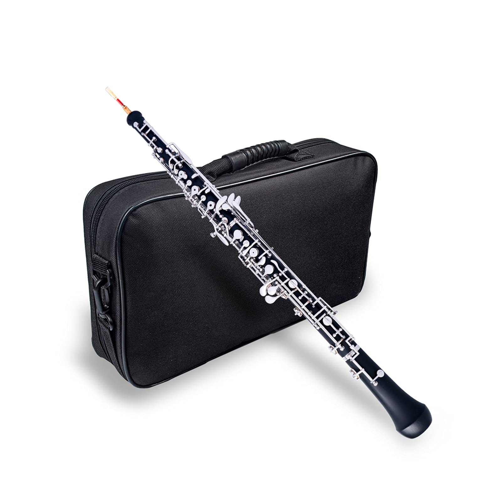 Strumento Oboe Key Professional C Keboe Style Style Semi- Automatico Tasti nichelato Strumento di Legno con Custodia in Pelle di Guanti ad Oboe Reed Principiante di Oboe
