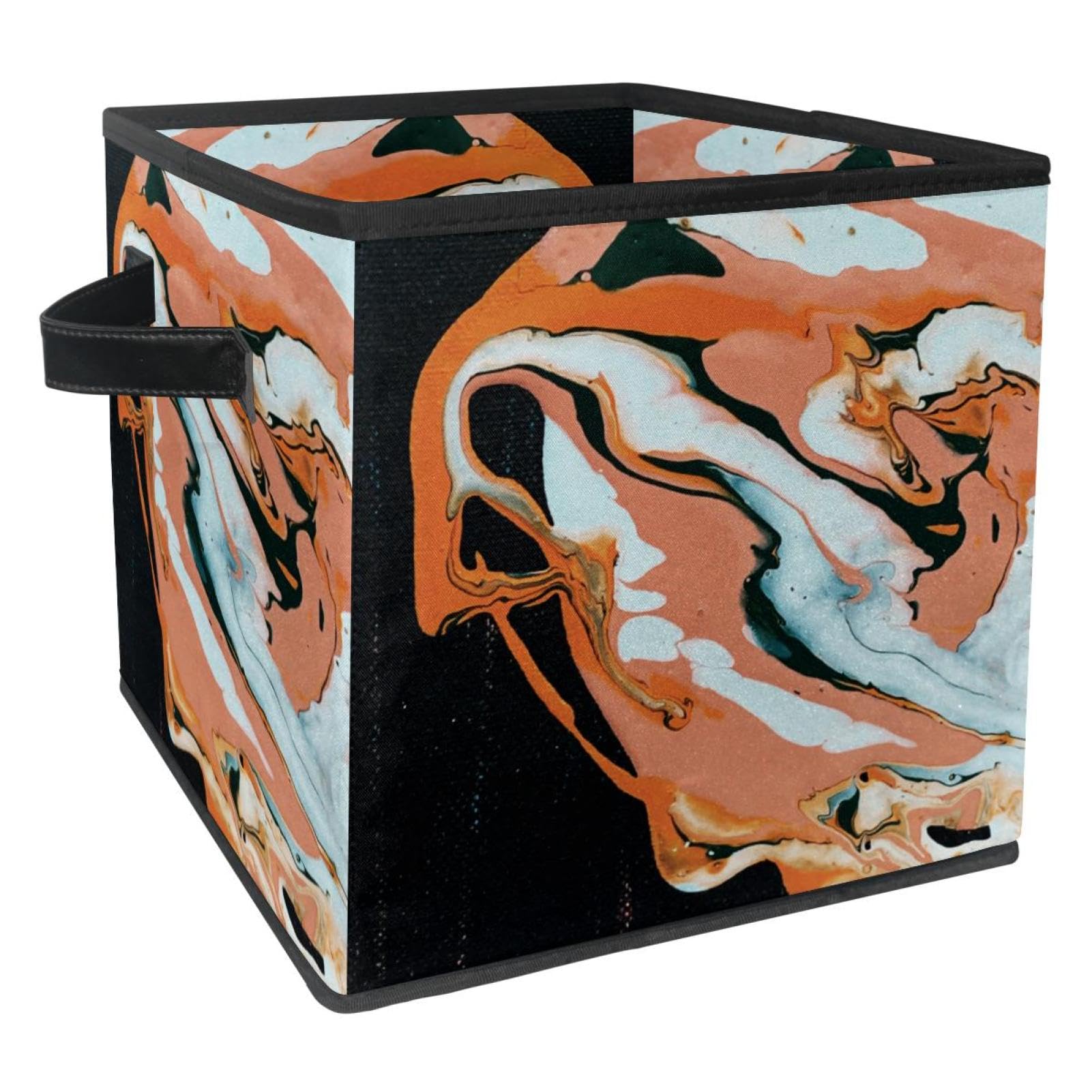 Boîte en tissu de qualité supérieure design artistique orange et noir