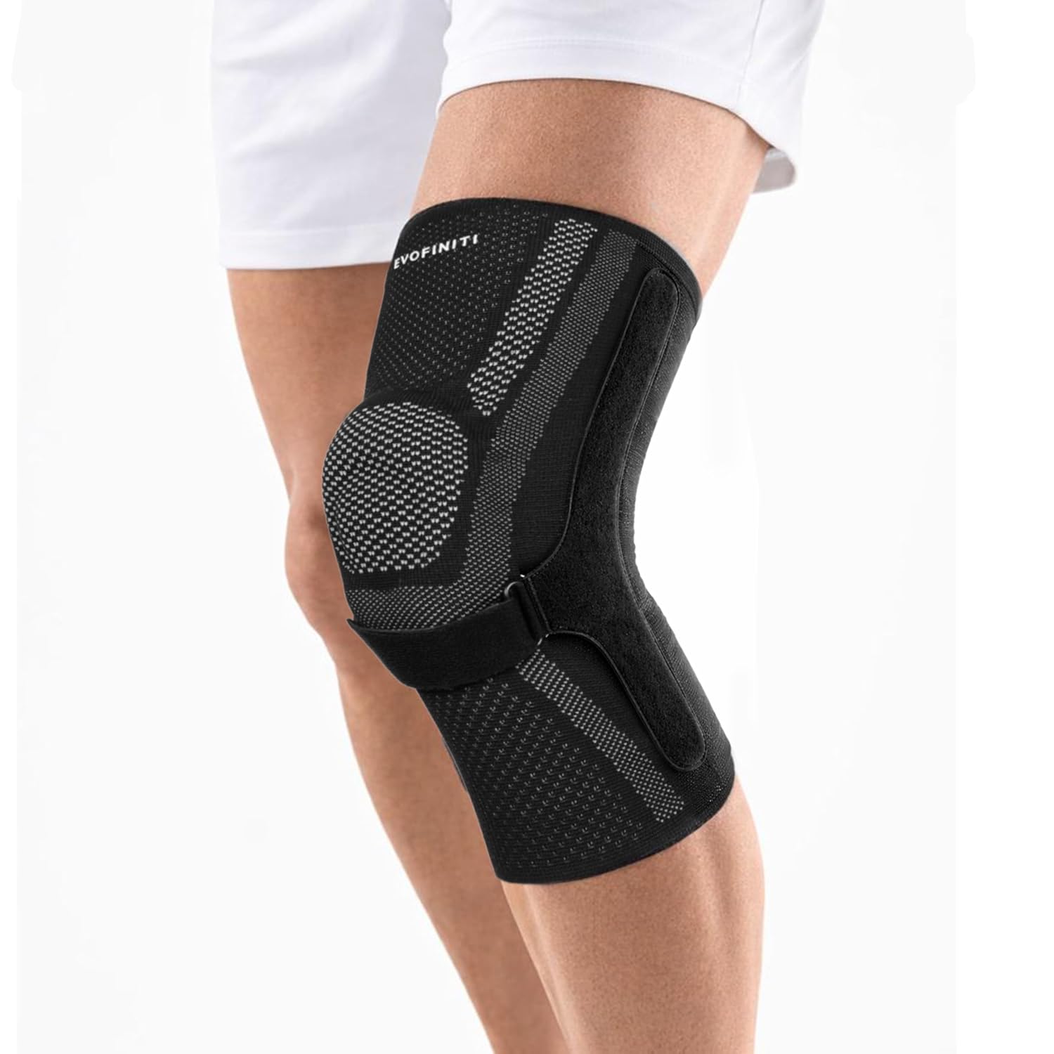 Pack of 2, Premium Quality Knee Support Brace with Side Stabilizers – Adjustable Compression Knee Support for Sports, Workouts & Daily Activity – Breathable & Comfortable for Men & Women