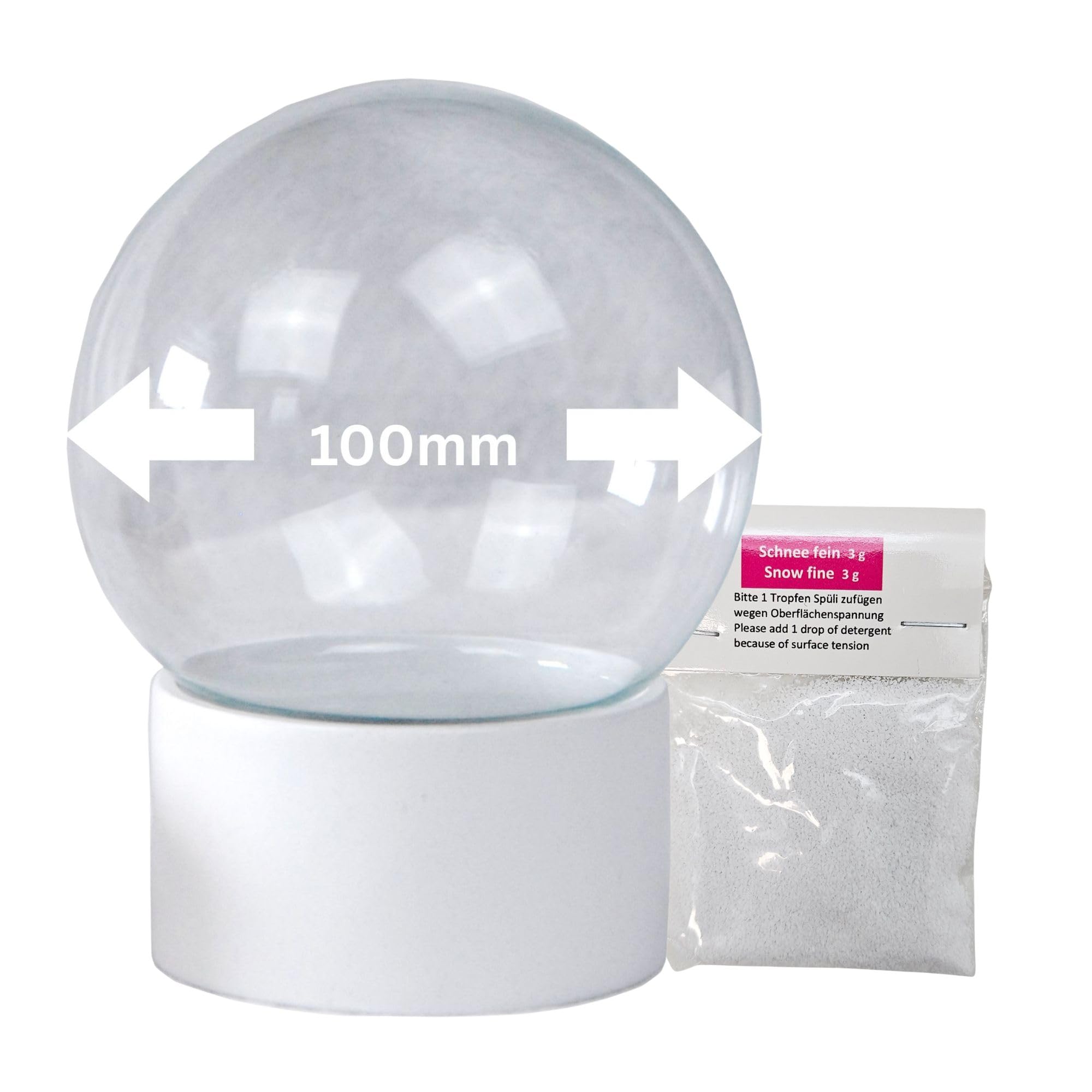 Snowglobe For You 40019–80 Mm DO IT Yourself Boule à Neige Avec Boule En Verre Et Porcelaine Socle