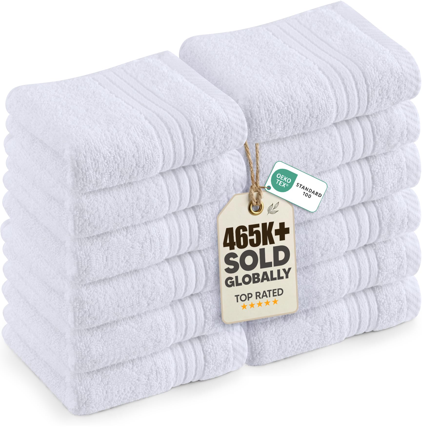 Utopia Towels - Luxury Washcloths Set 12 x 12 inches, White - 700 GSM 100% Cotton Premium Quality Flannel Face Cloths, Highly Absorbent and Soft Feel Fingertip Towels (12-Pack)-picture-42