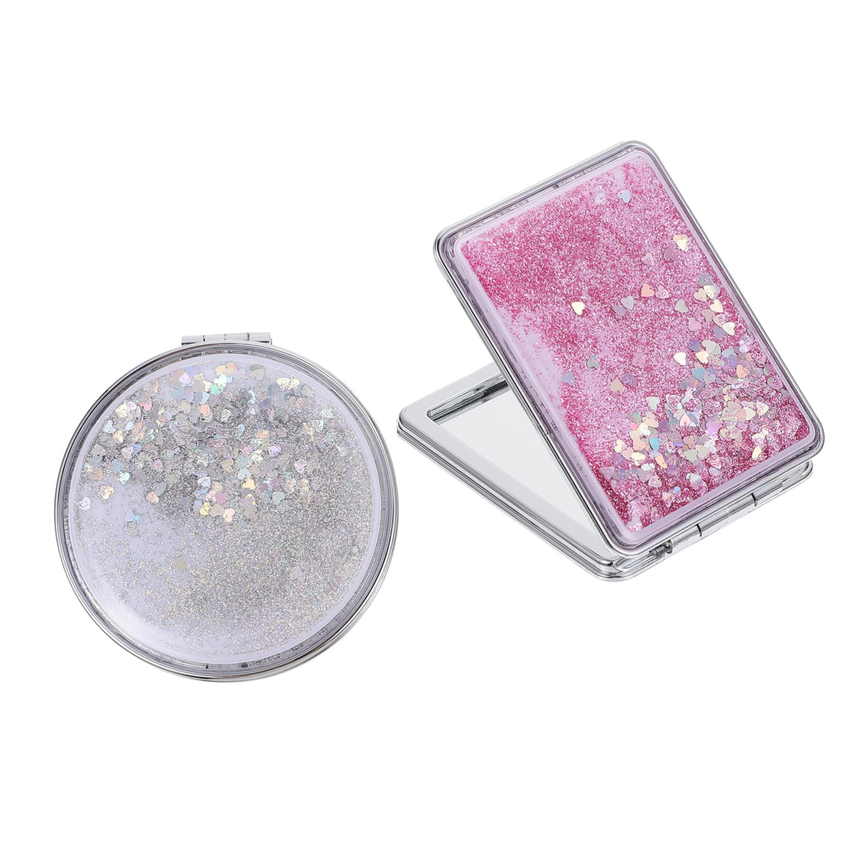 Miroirs de maquillage portables double-face contre les retouches manquées en voyage quotidien