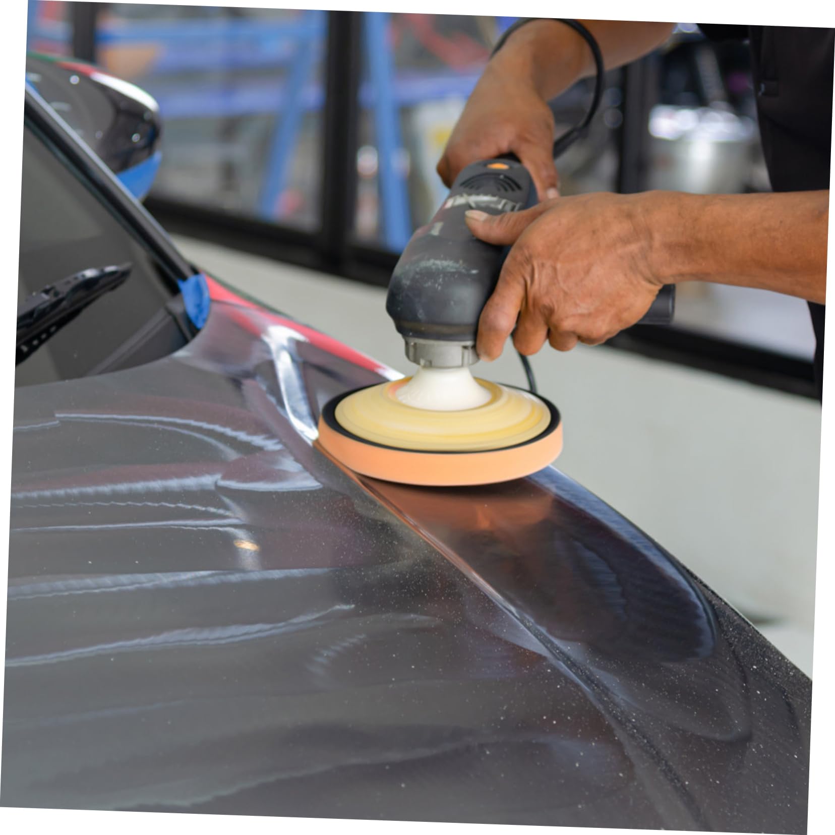 5 Stück Polierpads für Autos Polierschwämme Weiß Gelb Orange Blau und Schwarz Langlebig Vielseitig Kompatibel mit Verschiedenen Maschinen zum Polieren und von Fahrzeugen