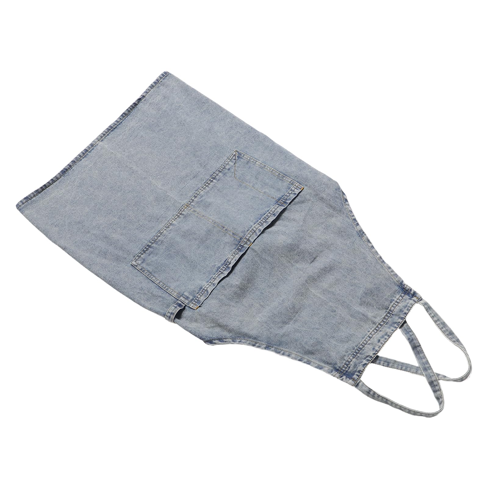 Küchenschürze Hals Sowie Taillenbändern Großem und Verstellbaren mit Vintage aus Robustem Denim Taschen Design Leicht zu Reinigen Verschleißfest für Damen