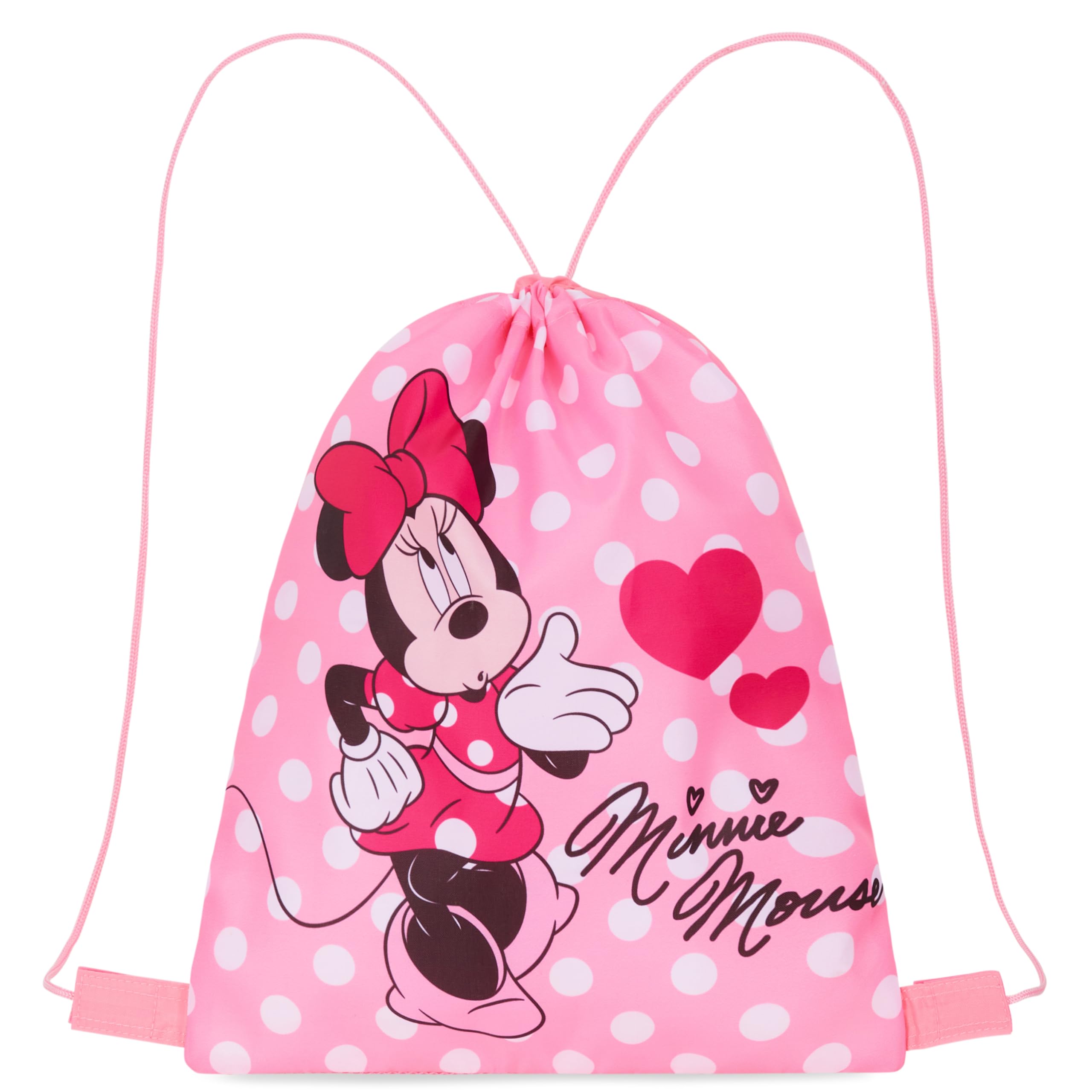 Kids Drawstring Bags, 11 x 14 Swimming Bag with Airflow Vent (Pink Minnie)