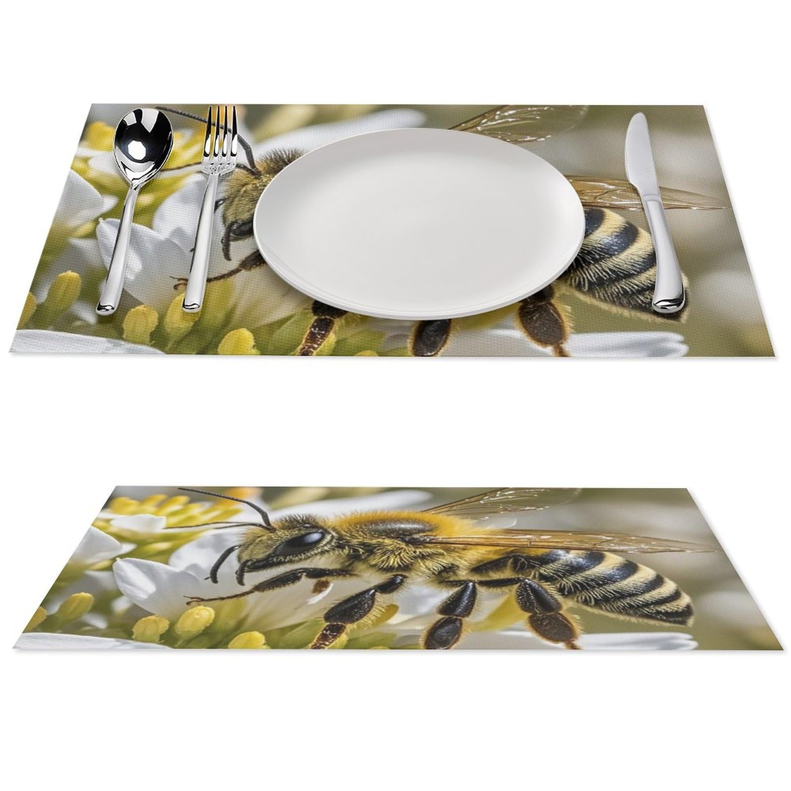 Set de table antidérapant et résistant à la chaleur lot de 4 PVC abeille