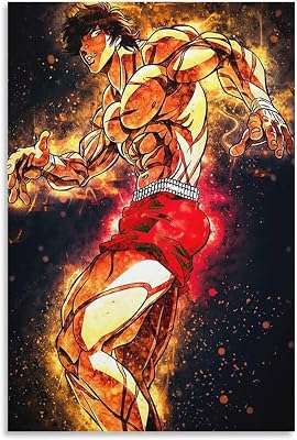 CHNT Poster artistico da parete con Baki Hanma su tela, per