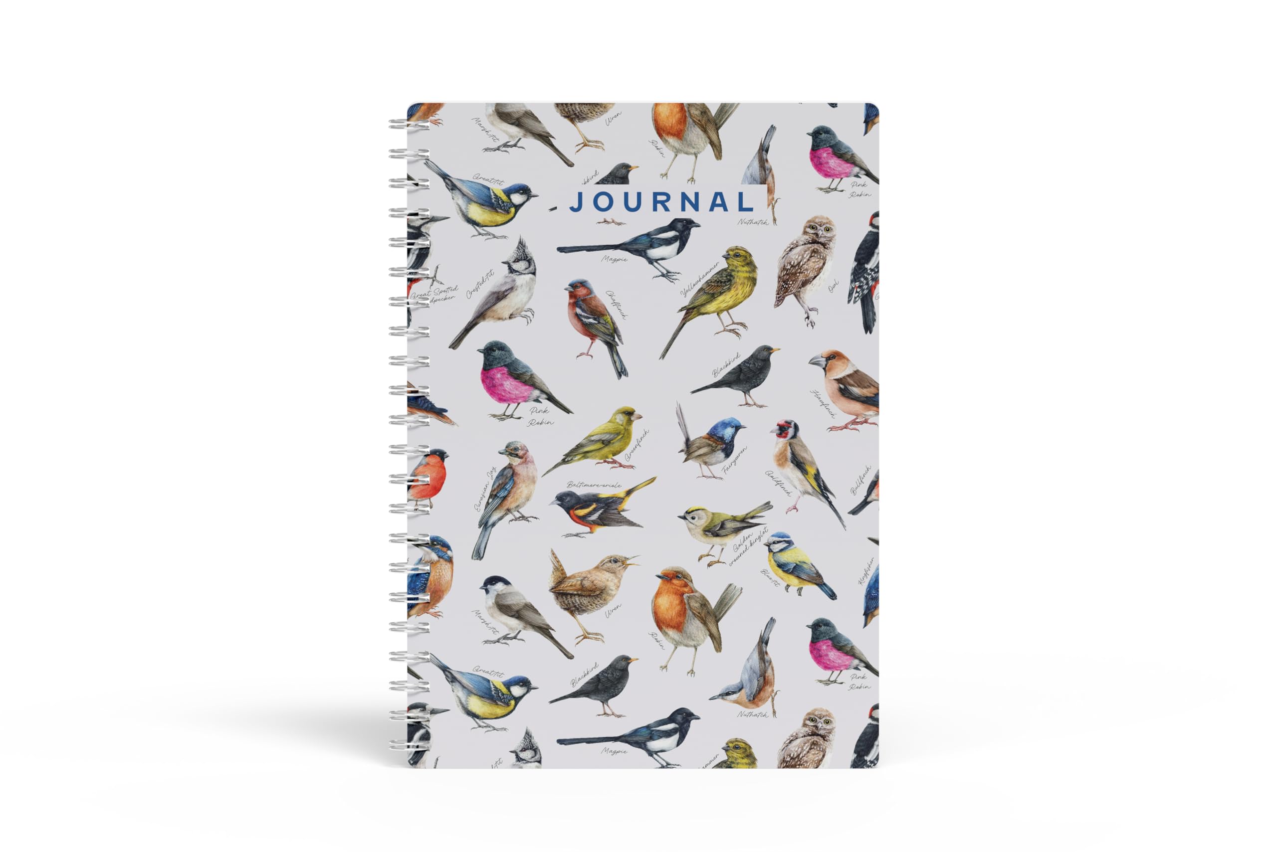 Red Robin Publishing Garden Birds A5 Spiral Bound Notebook - 128 Lined Pages - Durable Cover - Premium Quality Journal Notepad For Everyday Notes & Ideas - 21cm x 15cm With Elastic Closure