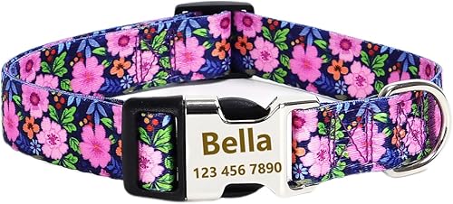 Miniatura 7 de Collares de perro personalizados personalizados con etiquetas de identificación grabadas, placa de nombre, número de teléfono, collares de perro