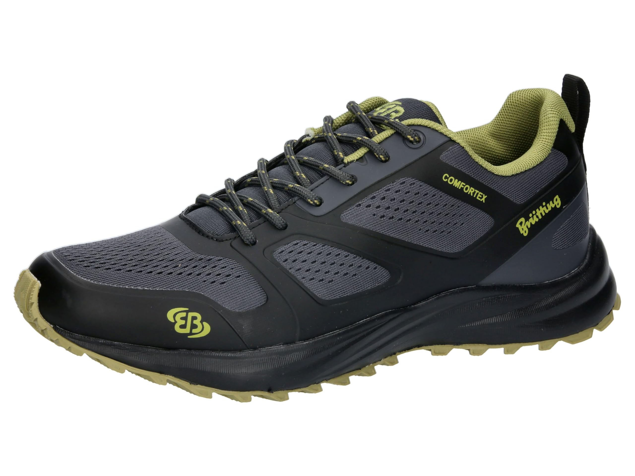 Brütting Unisex Mount Ray Trekking Shoes, Grey/Black/Olive, 45 EU, Grey, Black, Olive, 10.5 UK