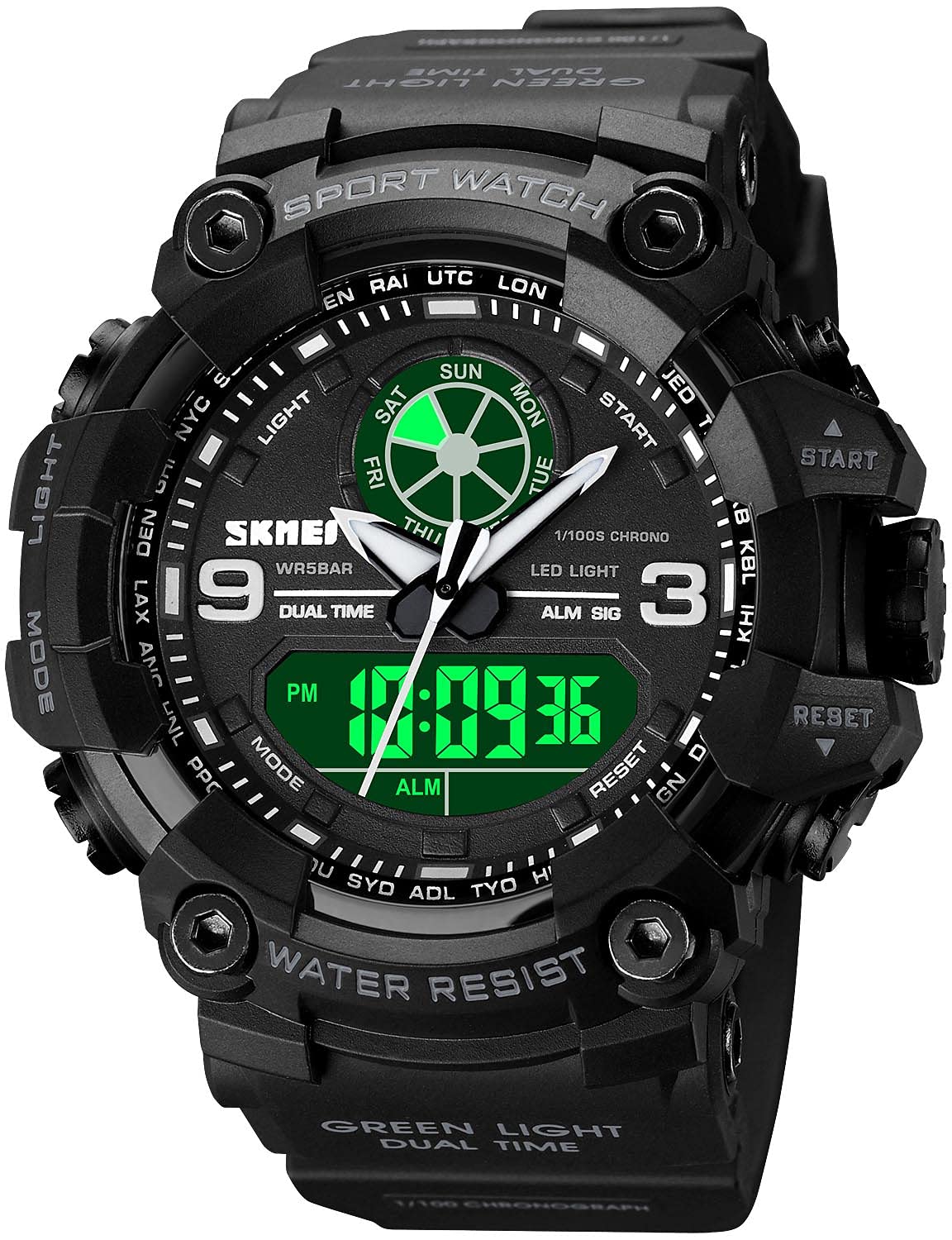 Men Sport Watch Talking Music Alarm Snooze LED Digital Watches Outdoor Military Shockproof Luminous Watch (Black) (B074DJPJ8S) Amazon Price History, Amazon Price Tracker