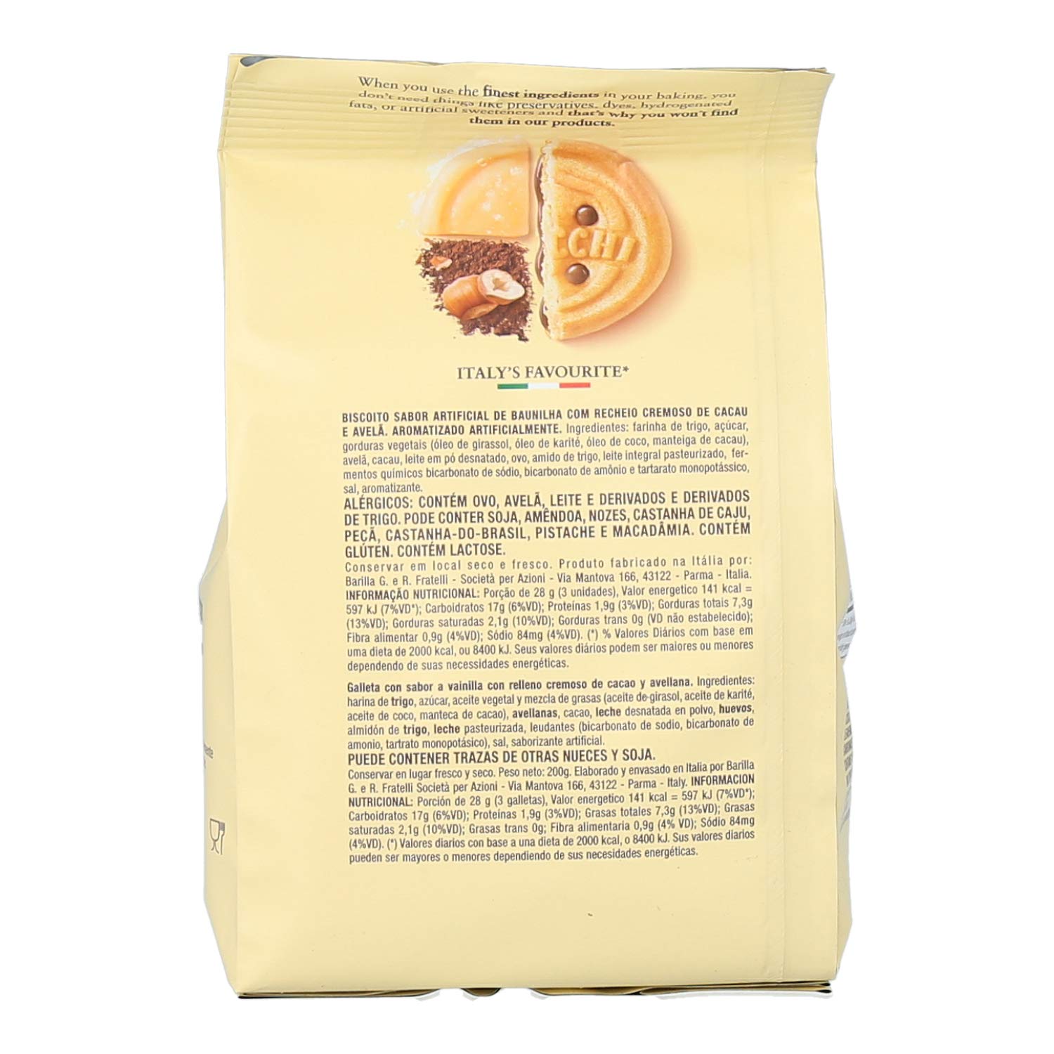 Mulino Bianco Baiocchi Cookies – Pack of 10 (7.05oz Bags) – Authentic Italian Biscuits with Chocolate Hazelnut Cream Filling – Perfect Snack or Coffee Companion – Made with Natural Ingredients and No Palm Oil