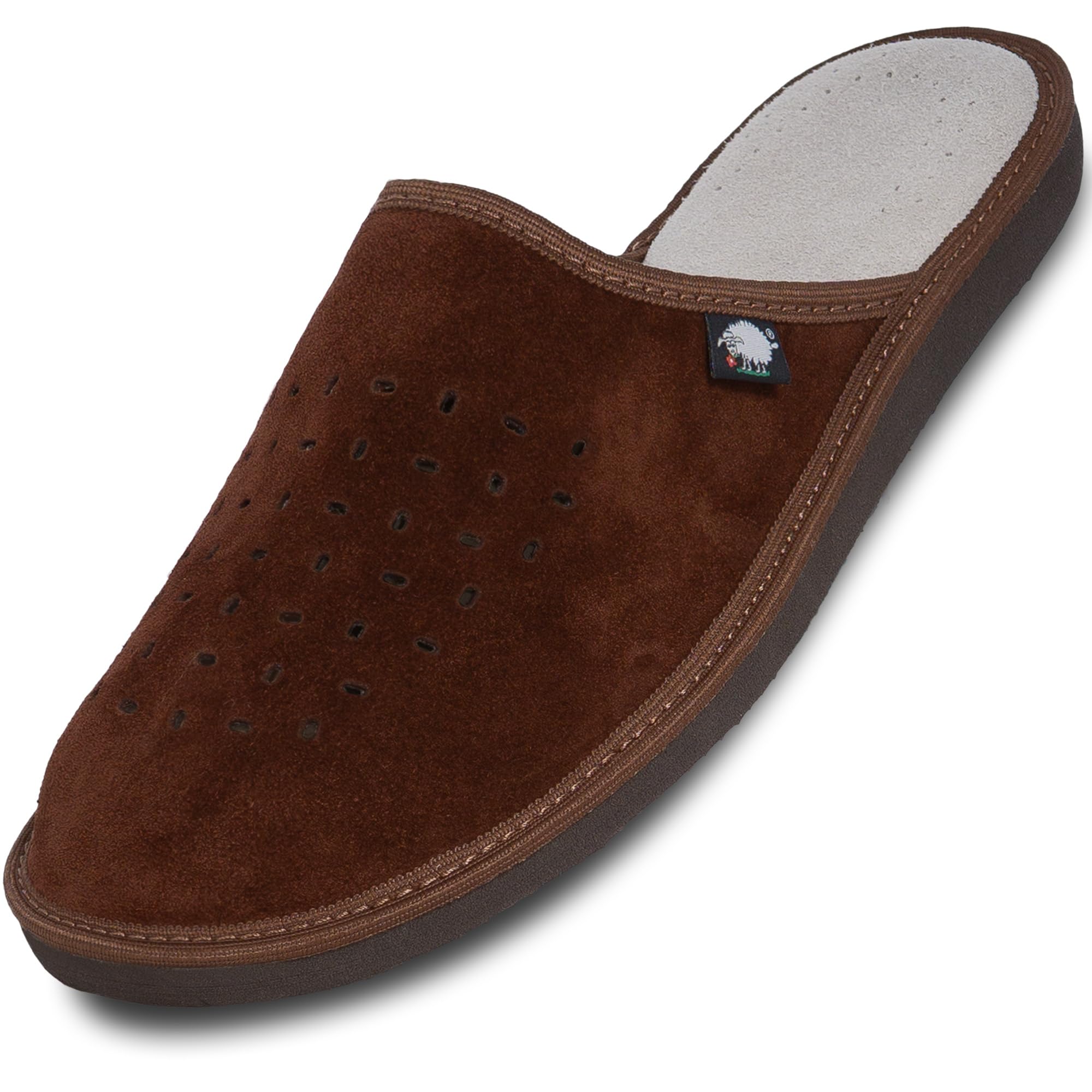 Men's Slippers | Memory Foam Plantar Fasciitis Orthotic Leather Mule Slippers | Arch Support | Regular & Wide Fit