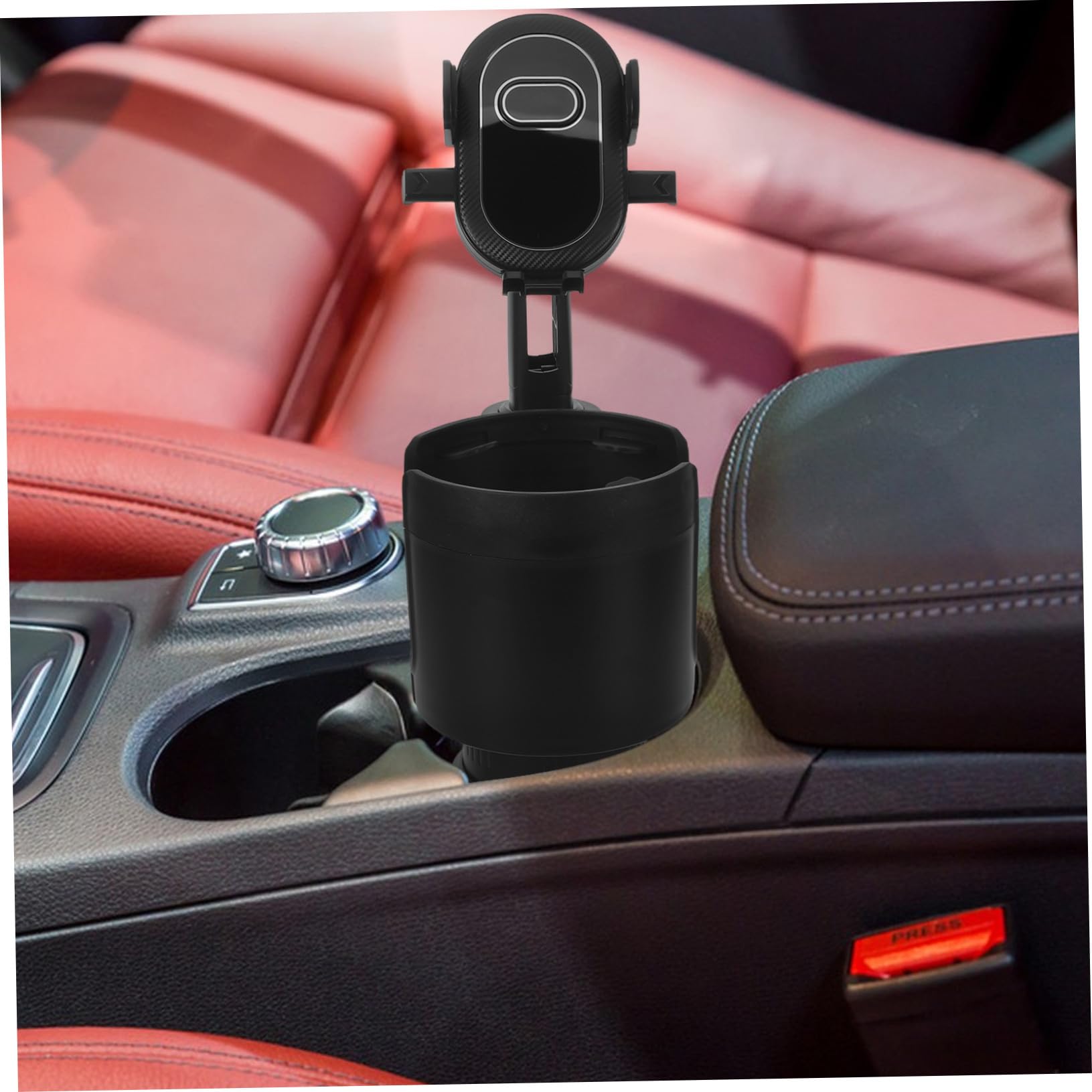 Operitacx Supporto Telefono Auto Portabicchiere Organizza Smartphone e Bevande Clip Sicura Compatibile Diverse Dimensioni Telefono e Tazze Facile Angolo Vista Resistente Usura