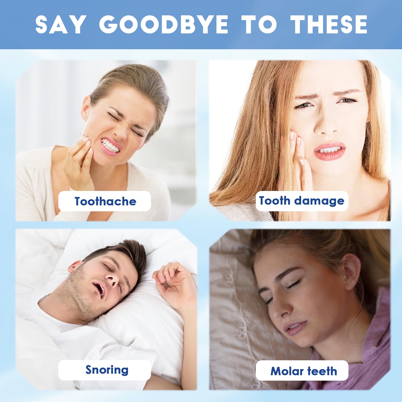 4 Piezas FéRulas Descarga Bruxismo, Ferula Antironquidos, Prevenir El Roncar Protector Bucal Para Dormir, Moldeable Disfruta De Un SueñO Tranquilo, Reutilizable