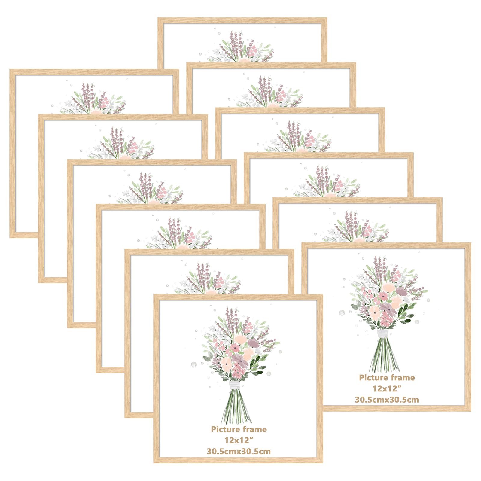 Giftgarden Square 30x30cm Picture Frame, Wood Color Photo Frame 12x12 inch for Wall or Tabletop, Set of 12 โ image 1