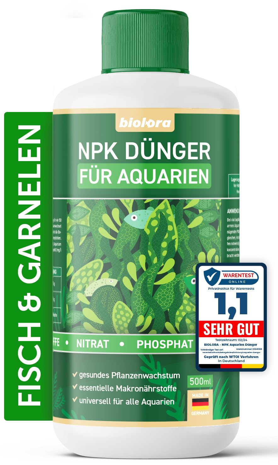 BIOLORA Aquarium-Dnger 500ml flssig fr S- und Salzwasser - NPK  Wasserpflanzen fisch- und garnelenfreundlich - Aquarien Pflanzendnger,  Pflanzen Aquariendnger : Amazon.de: Haustier