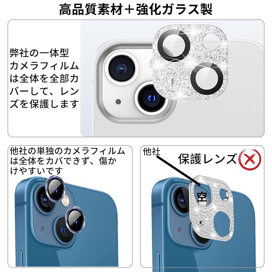 iPhone 13（本体）スターライト、画面とカメラの保護シート付き Amazon.co.jp: Korecase カメラレンズプロテクター iPhone 13