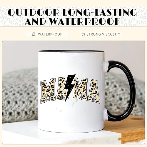 Miniatura 105 de Tintnut Vinilo permanente – 10 hojas de 12 x 10 pulgadas, hojas de vinilo adhesivo permanente de leopardo arcoíris, vinilo adhesivo permanente