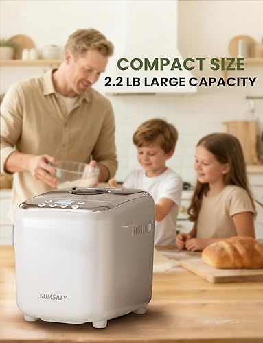 Miniatura 5 de Máquina para hacer pan, máquina de pan 16-en-1 de 2.2 LB, máquina automática para hacer pan con bandeja de cerámica antiadherente y temporizador de