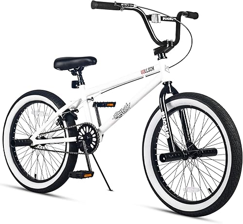 Freestyle - Bicicletas BMX de 20 pulgadas para niños con 4 clavijas para adolescentes de 8 a 15 años, niños, niñas, principiantes con palanca,