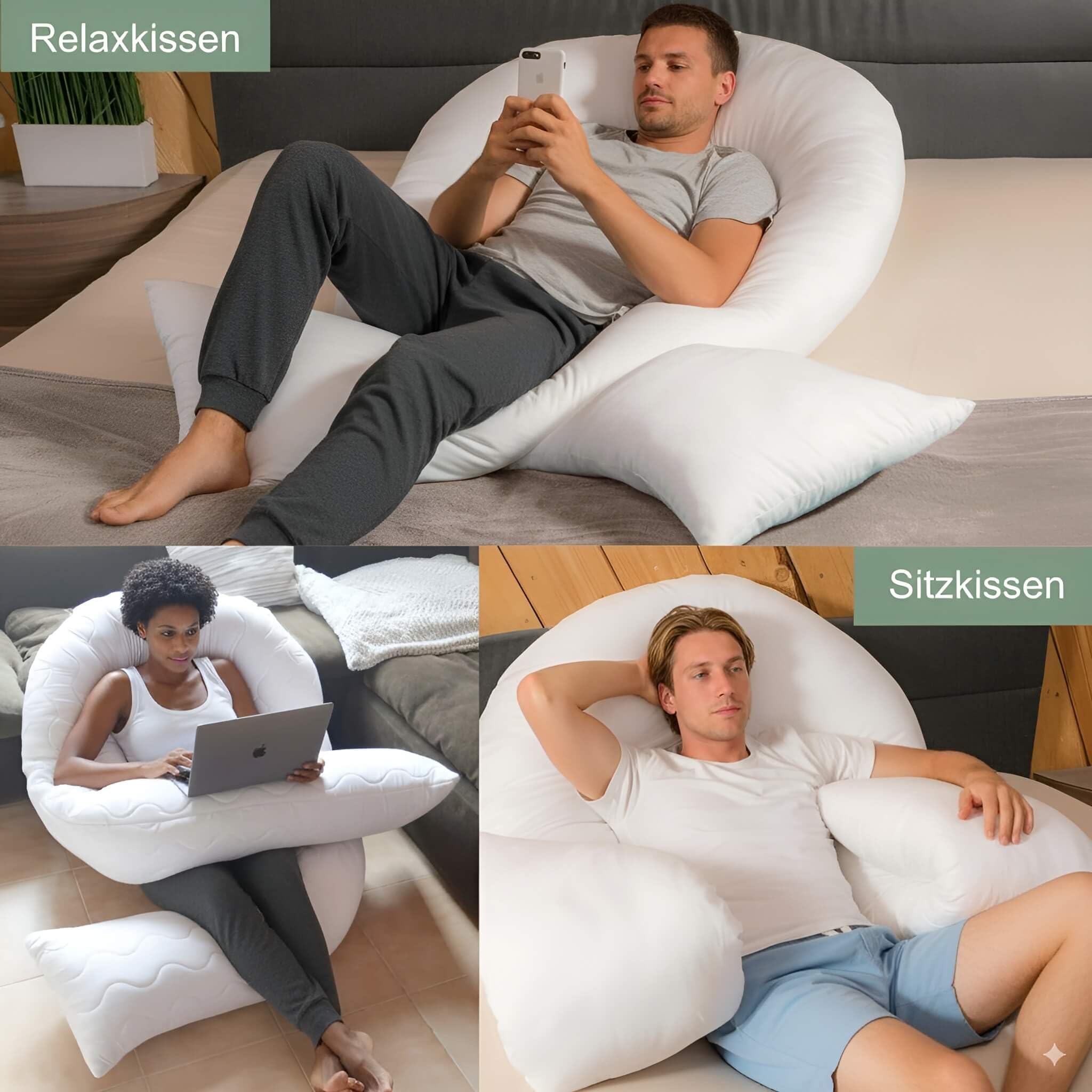 Traumreiter Seitenschläferkissen Visco XXL PRO, ergonomisches Nackenkissen Memory Foam