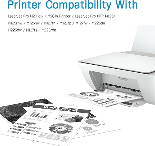 Miniatura 2 de WISETA 83A - Cartucho de tóner de repuesto para HP 83A CF283A, compatible con Laserjet Pro MFP M201dw 125nw M127fw M127fn M225dw M225d M125a (2