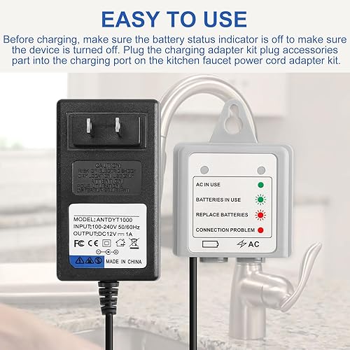 Miniatura 3 de QQZ Kit de adaptador de cable de alimentación de CA 169031 para grifos de cocina MotionSense, kit de reemplazo de cargador de grifo de cocina