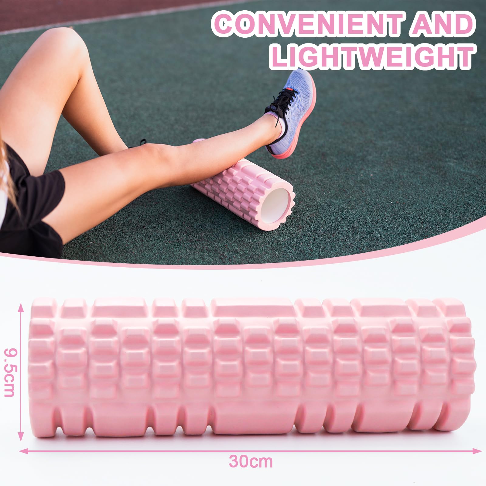 Rouleau De Massage En Mousse Navaris - Sport Musculation Fascia - Pilates Gym