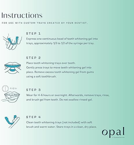 Miniatura 3 de Opal by Opalescence - Gel blanqueador dental 15% para el hogar, jeringas de repuesto, (2 paquetes8 jeringas), kit de blanqueamiento dental de