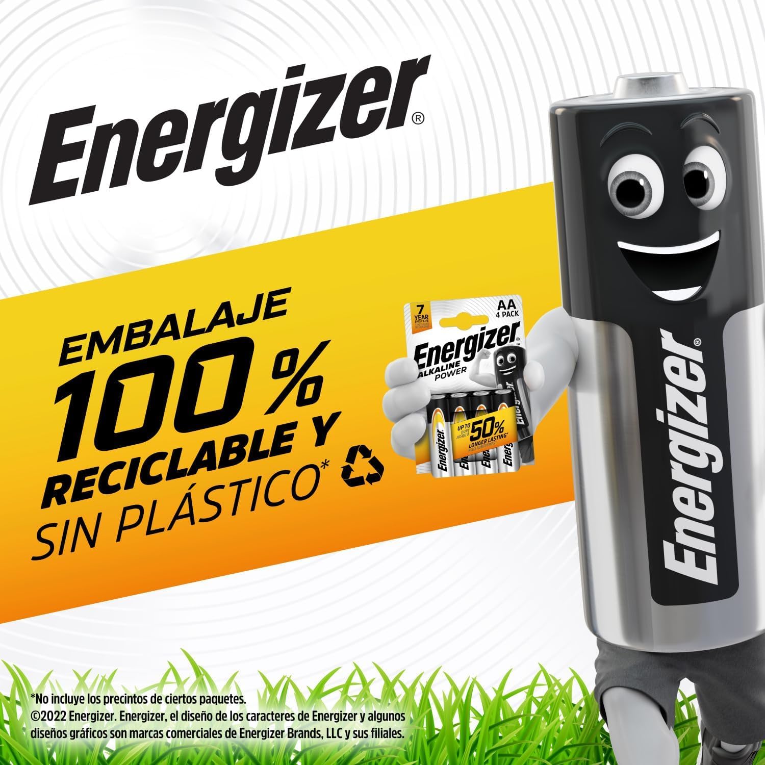 Energizer Alkaline Power Pilas AA + AAA (Paquete de 48) - 24AA y 24AAA Unidades - 1,5V Baterías Alcalinas - Embalaje 100% reciclable y sin plástico - 7 años de Vida útil [Exclusivo en Amazon]