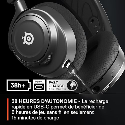 SteelSeries Arctis Nova 7 Wireless Multi-Platform Gaming Headset - Neodymium Magnetic Drivers - Dual Wireless 2.4GHz & Bluetooth - 38H USB-C Battery - ClearCast Gen2 AI Mic - PC, PS5, Mobile - 4