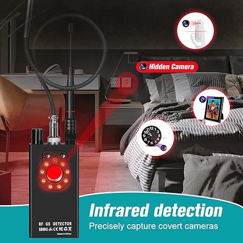 Miniatura 5 de JMDHKK Detectores de cámara oculta, detectores de insectos, detector antiespía, escáner de rf portátil, buscador de cámara para dispositivo de