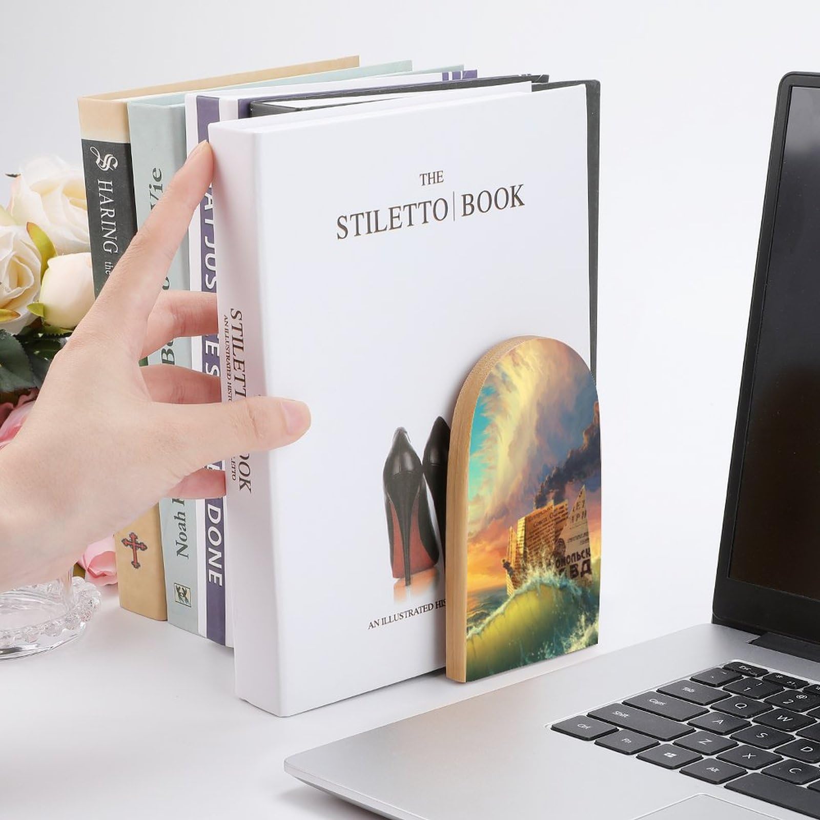 Amazon.co.jp: 本立て ブックエンド 風景 海 ボート ブックスタンド