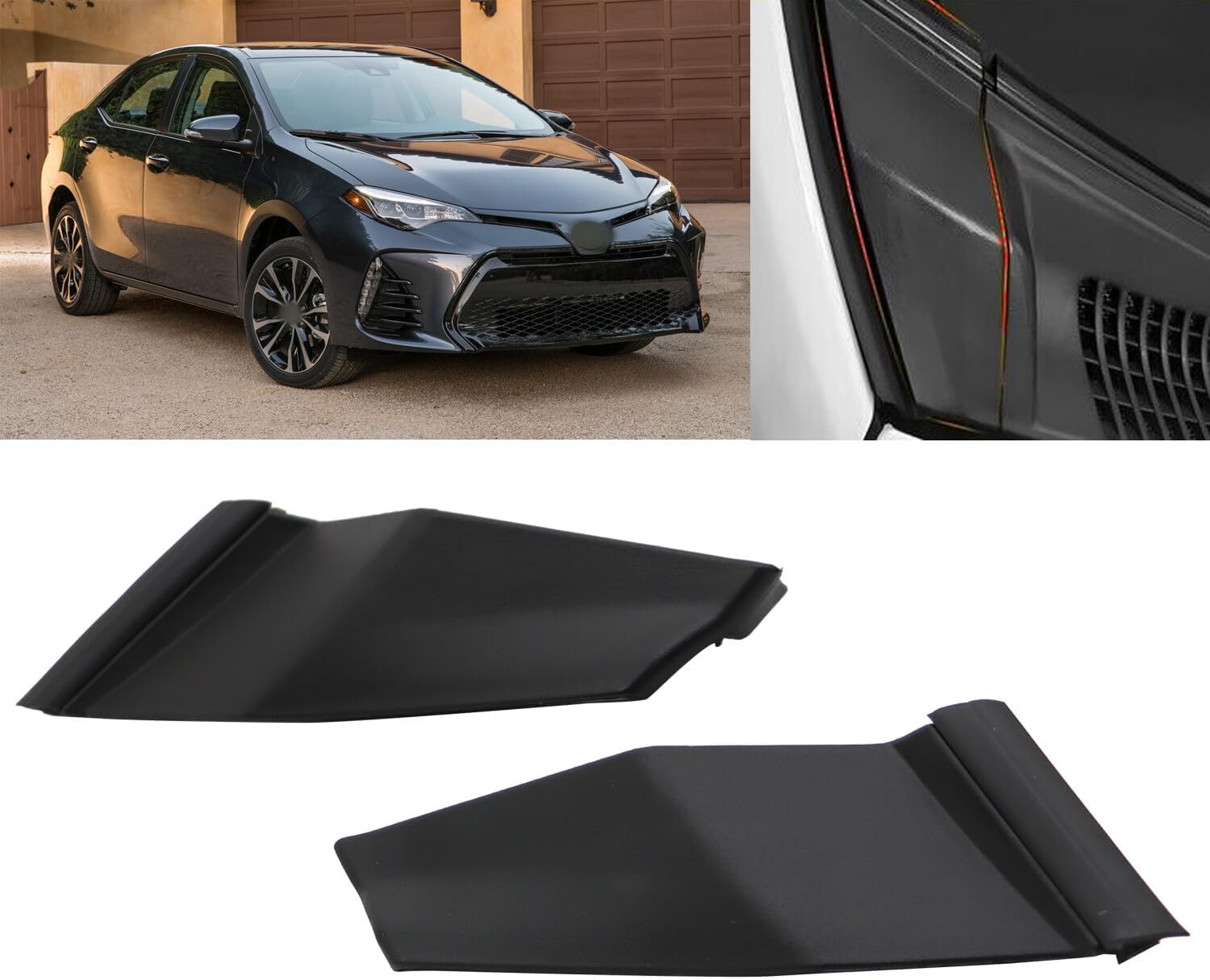 Fenders TO COWL HOOD SIDE SEAL TRIM COVER LH & RH FOR TOYOTA COROLLA 2014-19