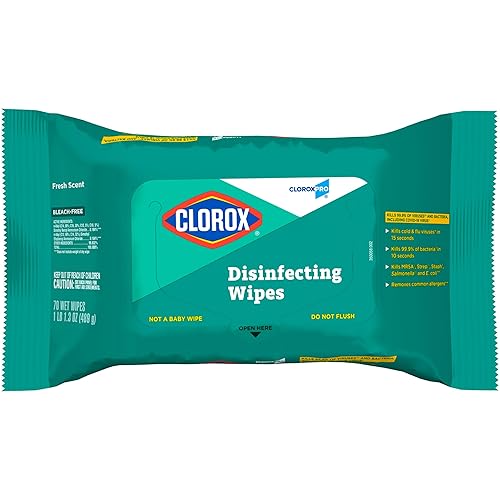 CLOROX CloroxPro Toallitas desinfectantes, sin blanqueador, aroma fresco, 70 unidades (el paquete puede variar) paquete de 1