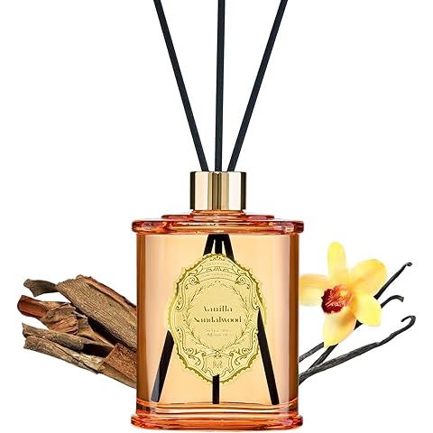 8.4 oz Large Reed Diffuser for Home | Vanilla Sandalwood Scent Home Oil Diffuser wi...