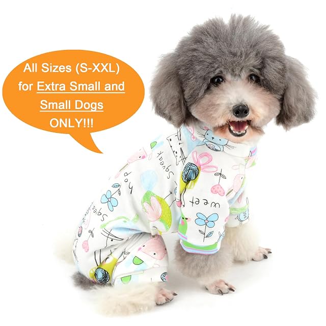Foto 2 de 8 de Zunea Mono Pijamas para Perro Pequeño Ropa de Algodón Suave Rompers de Dormir de Cuatro Patas Pijamas…
